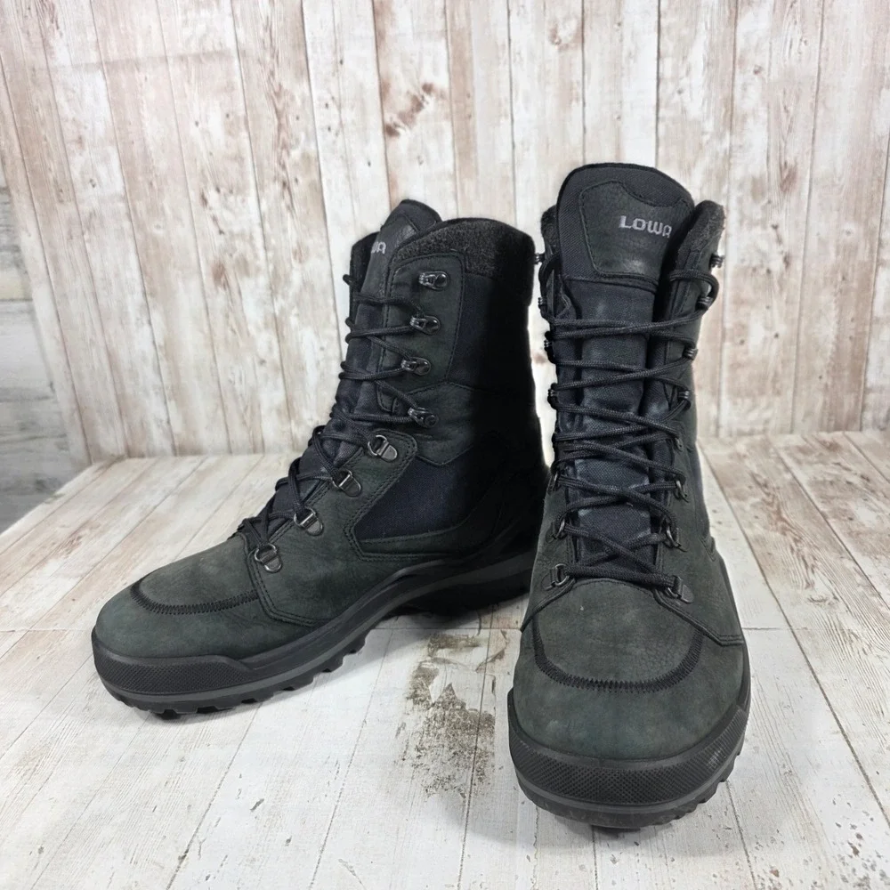 Lowa Flims GTX Mens Black Nubuck Leather Gore-Tex Waterproof Winter Boots 10